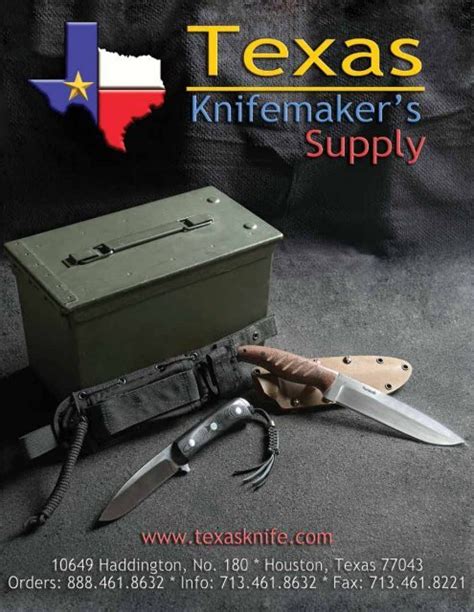 Texas knife supply - Dedicated Knifemaking Supply Companies. Alpha Knife Supply. Hawkins Knife Making Supplies. Jantz Supply. Jephco Knifemaker’s Hardware. Knife and Gun Finishing. …